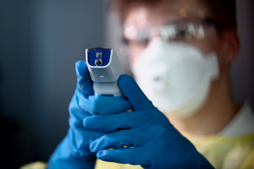 A member of the Red Cross demonstrates the usage of thermal scanners at the Vienna International Airport in Schwechat February 6, 2020. u00e2u20acu201d Reuters pic