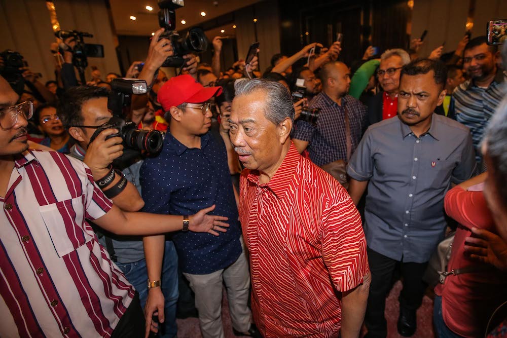 Tan Sri Muhyiddin Yassin arrives at Sheraton Perak Mentri Besar, Datuk Seri Ahmad Faizal Azumu arrives at Sheraton Hotel, February 23, 2020. u00e2u20acu201d Picture by Hari Anggara