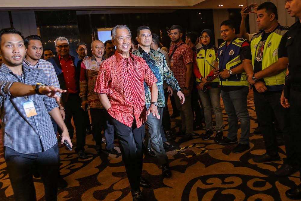 Tan Sri Muhyiddin Yassin and Datuk Seri Azmin Ali at Sheraton Hotel, February 23, 2020. u00e2u20acu201d Picture by Hari Anggara