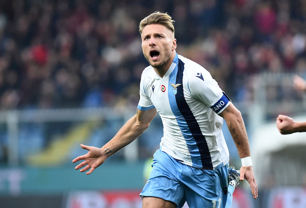 Lazio's Ciro Immobile celebrates scoring their second goal in Genoa, February 23, 2020. u00e2u20acu201d Reuters pic