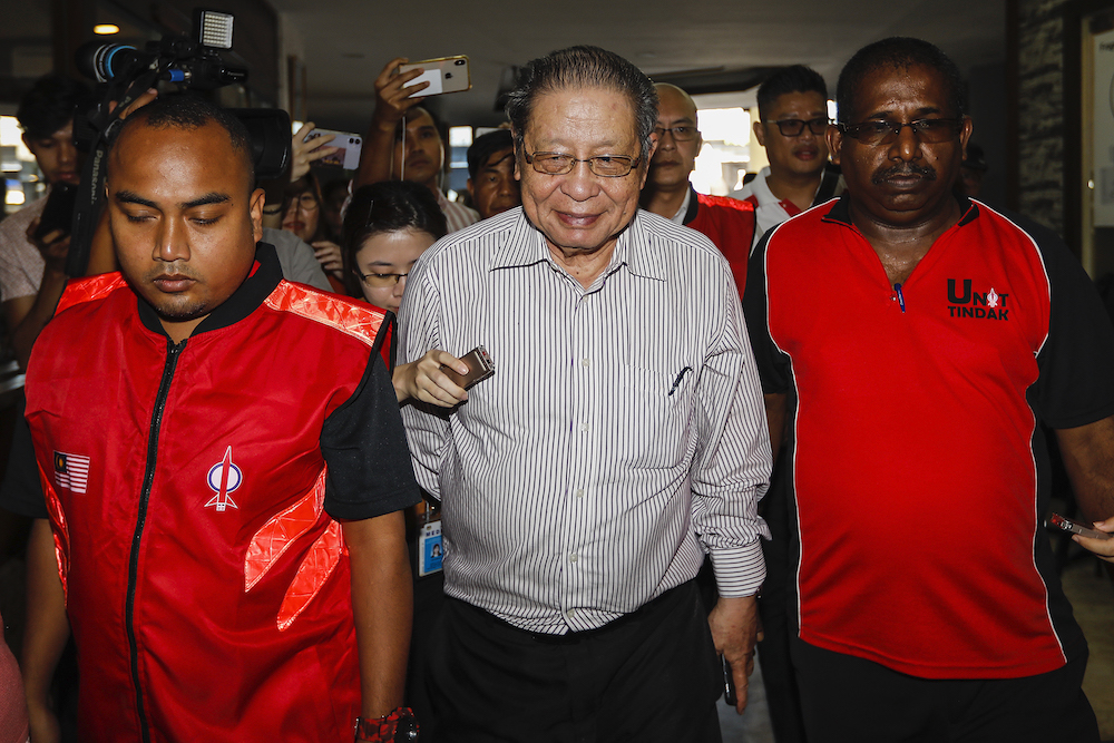 Lim Kit Siang arrives for the DAP meeting at the DAP headquarters, February 24, 2020. u00e2u20acu201d Picture by Miera Zulyana