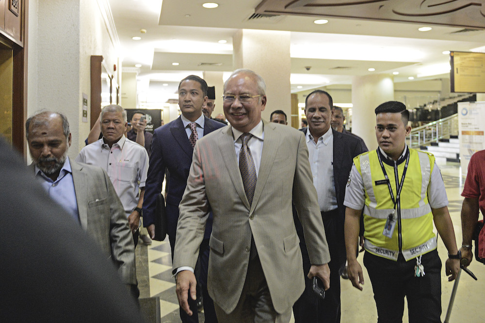 Datuk Seri Najib Razak arrives at the Kuala Lumpur Court Complex, February 24, 2020. u00e2u20acu2022 Picture by Shafwan Zaidon