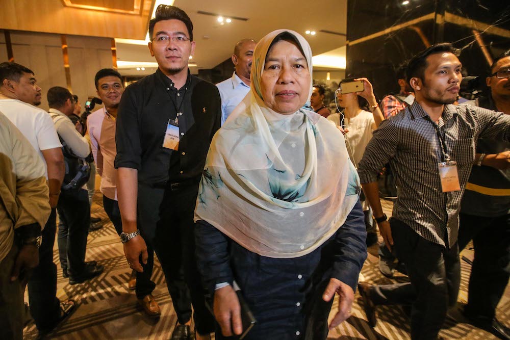 PKR vice-president, Zuraida Kamaruddin leaving Sheraton Hotel, February 23, 2020. u00e2u20acu201d Picture by Hari Anggara
