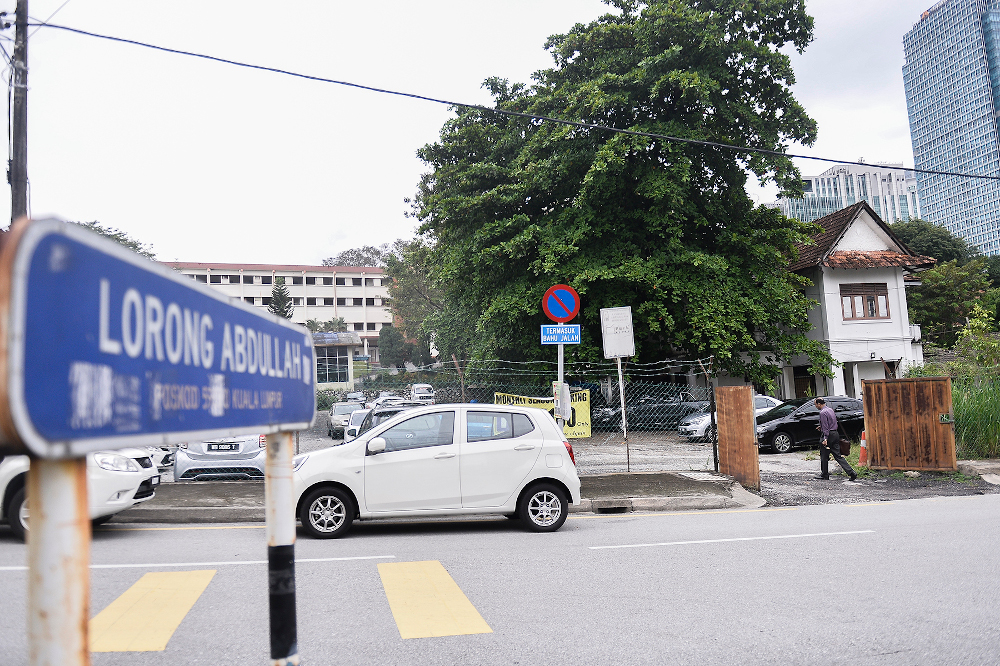 The housing area in Lorong Abdullah, Bangsar, where a 32-storey building has been proposed to be built February 18,2020. — Picture by Miera Zulyana