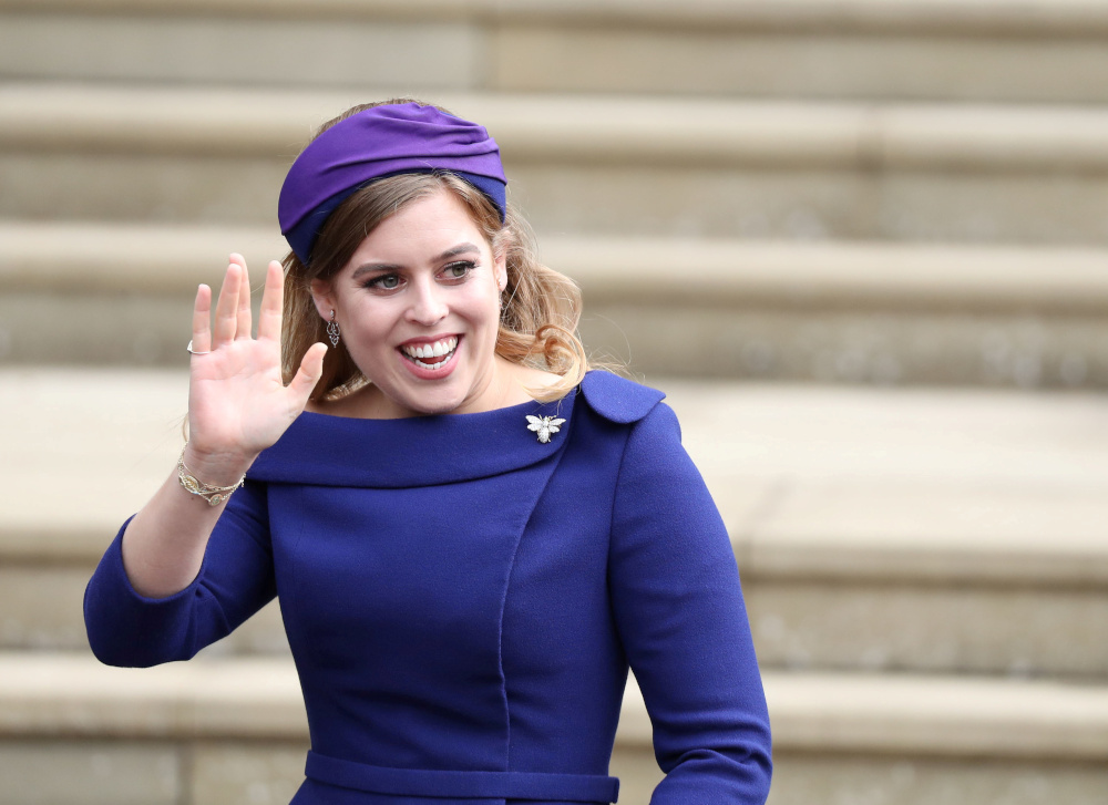 Princess Beatrice arrives for the wedding of Princess Eugenie to Jack Brooksbank at St Georgeu00e2u20acu2122s Chapel in Windsor Castle, Windsor, Britain, October 12, 2018. u00e2u20acu201d Reuters pic 