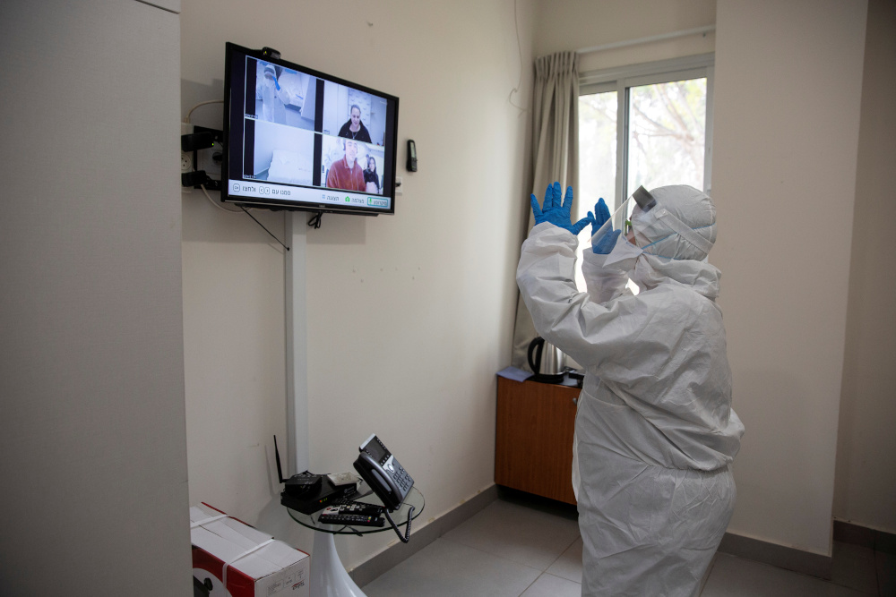 Israeli Professor Galia Rahavm, head of infectious diseases, in one of the rooms where returning Israelis will stay under observation and isolation at the Chaim Sheba Medical Center at Tel Hashomer in Ramat Gan, Israel, February 19, 2020.  u00e2u20acu201d Reuters pic