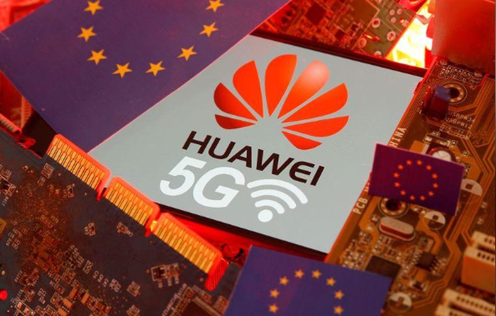 The EU flag and a smartphone with the Huawei and 5G network logo are seen on a PC motherboard in this illustration taken January 29, 2020. u00e2u20acu201d Reuters pic