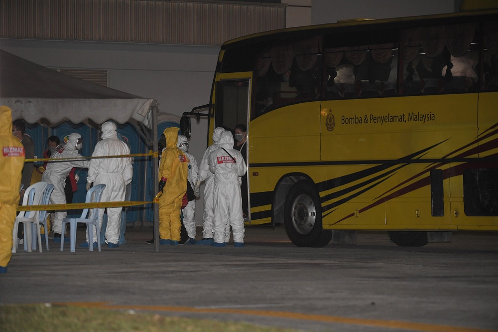 Malaysians evacuated from Wuhan arrive for their health inspection at the Air Disaster Unit in of the Kuala Lumpur International Airport in Sepang February 4, 2020. u00e2u20acu201d Bernama pic
