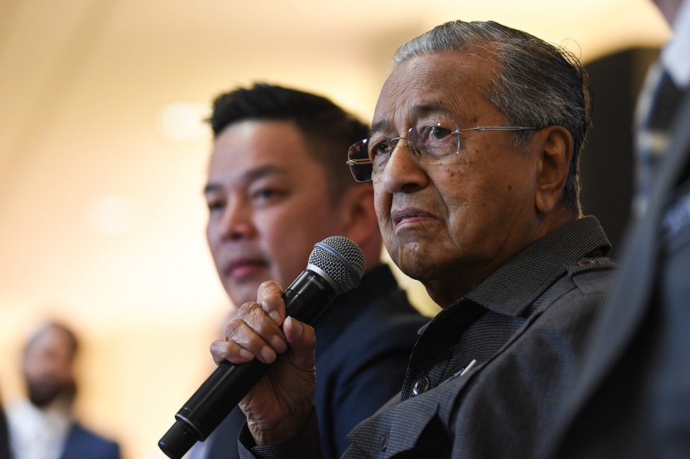 Prime Minister Tun Dr Mahathir Mohamad speaks during a press conference after launching the National Automotive Policy 2020 at Menara Miti in Kuala Lumpur February 21, 2020. u00e2u20acu201d Bernama pic
