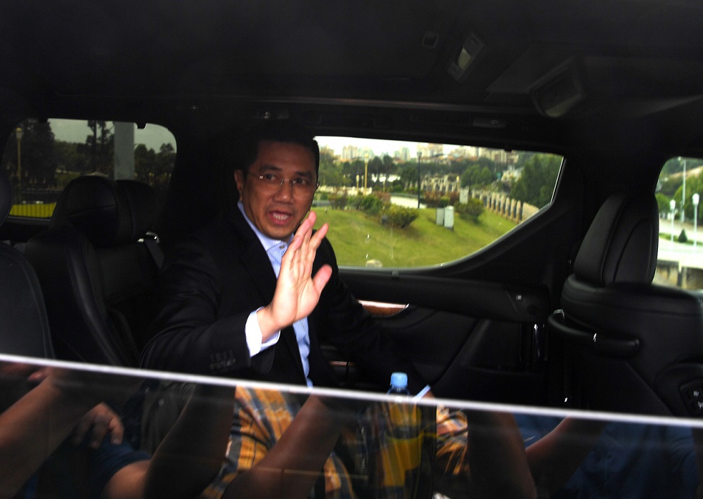 Former PKR deputy president Datuk Seri Mohamed Azmin Ali is seen exiting the Perdana Putra after meeting with Interim Prime Minister Tun Dr Mahathir Mohamad in Putrajaya February 25, 2020. u00e2u20acu201d Bernama pic