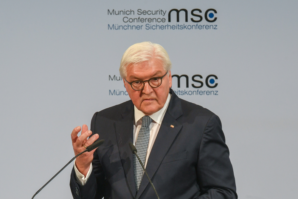 German President Frank-Walter Steinmeier addresses the opening speech of the 56th Munich Security Conference (MSC) in Munich, southern Germany, February 14, 2020. u00e2u20acu201d AFP pic