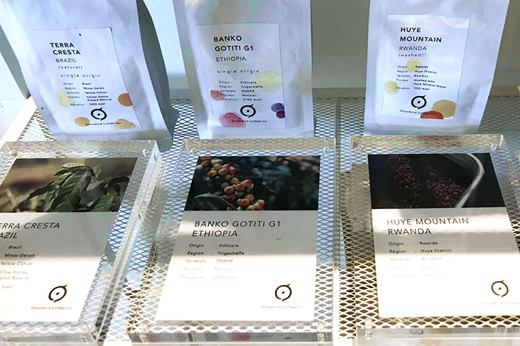 Ghostbird offers a variety of single origin beans and blends that are positioned between commodity and specialty coffees.