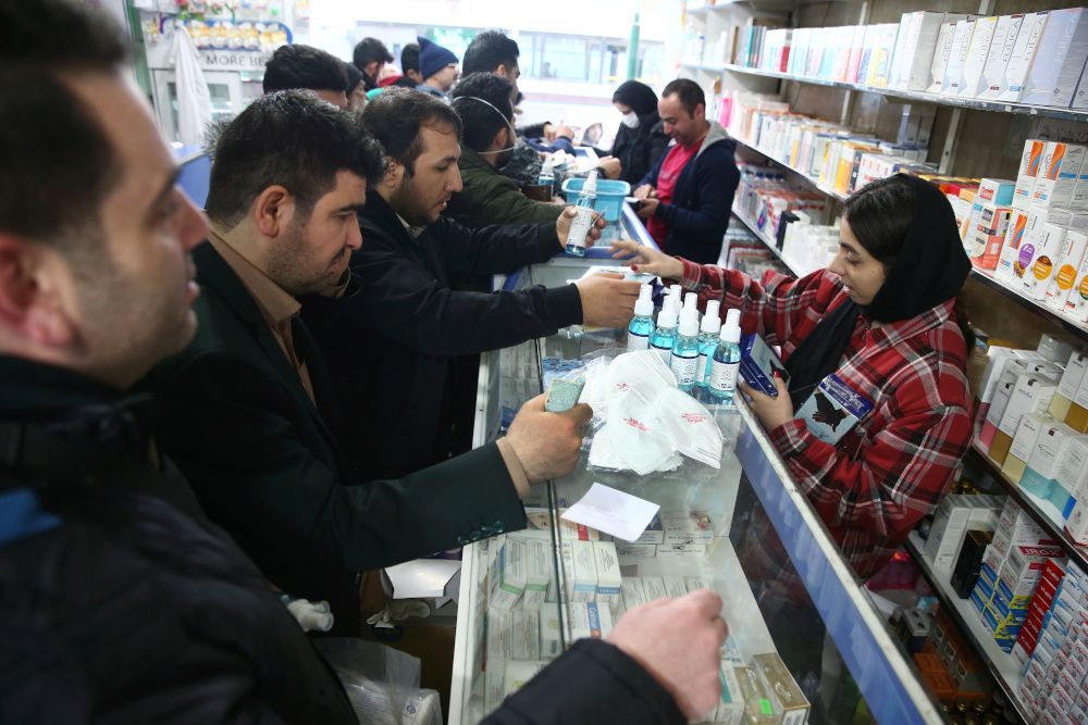 Iranians buy protective masks in a drug store to prevent contracting Covid-19, in Tehran, Iran February 20, 2020. u00e2u20acu201d WANA (West Asia News Agency)/Nazanin Tabatabaee handout pic via Reuters 