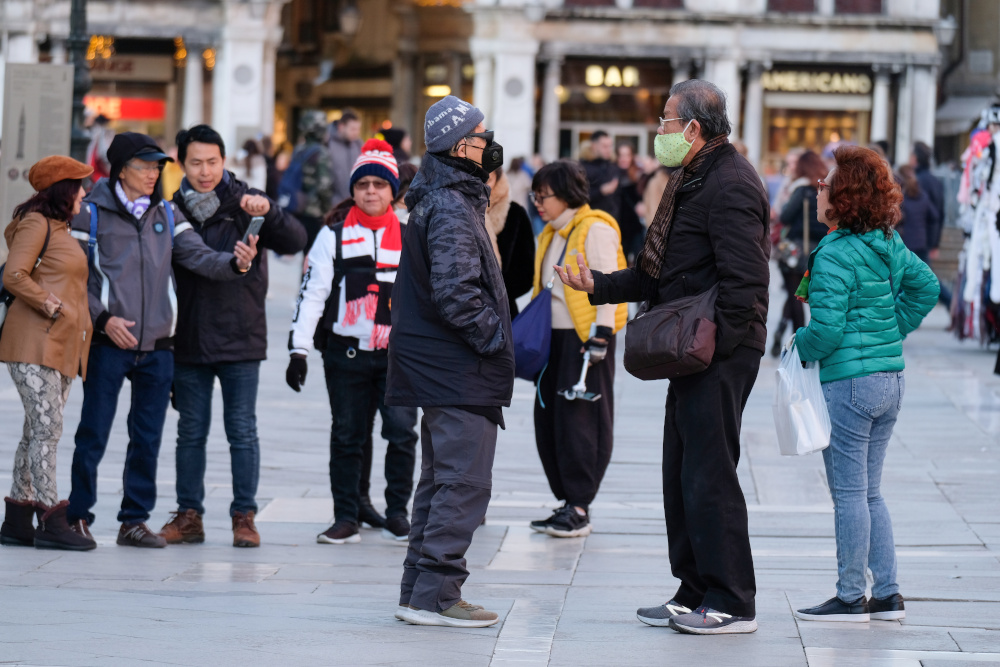 Tourists wear protective masks in St Marku00e2u20acu2122s Square in Venice, Italy, February 6, 2020. u00e2u20acu201d Reuters pic 