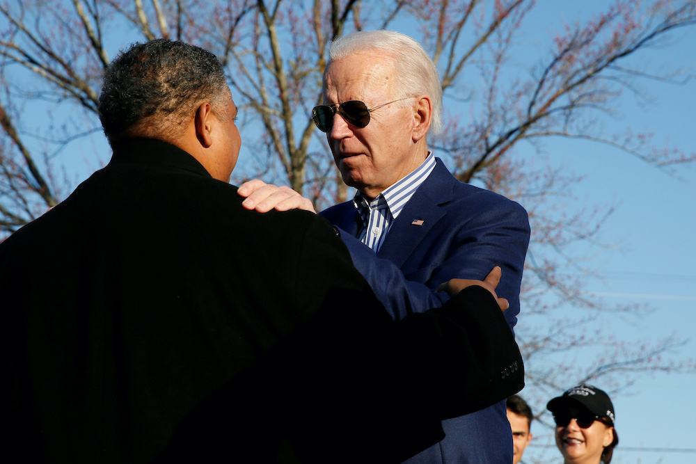 Democratic US presidential candidate and former US Vice President Joe Biden visits a polling site in Greenville, South Carolina, US, February 29, 2020. u00e2u20acu201d Reuters picnnn