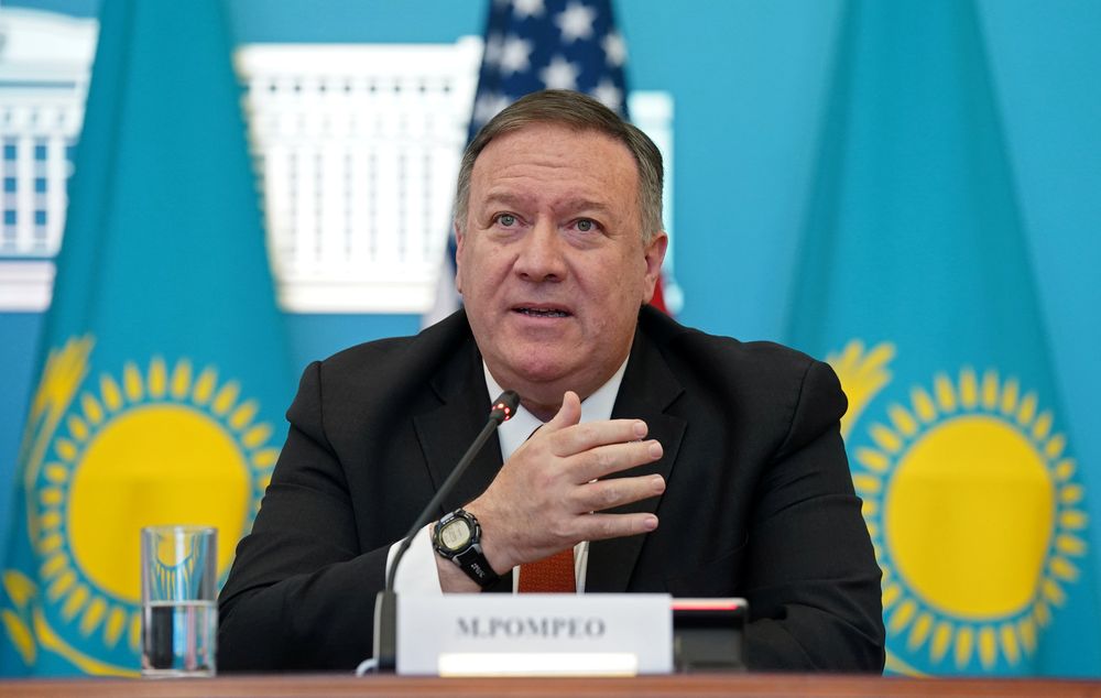 US Secretary of State Mike Pompeo holds a joint news conference with Kazakh Foreign Minister Mukhtar Tleuberdi at the Ministry of Foreign Affairs in Nur-Sultan, Kazakhstan, February 2, 2020. u00e2u20acu201d Reuters pic