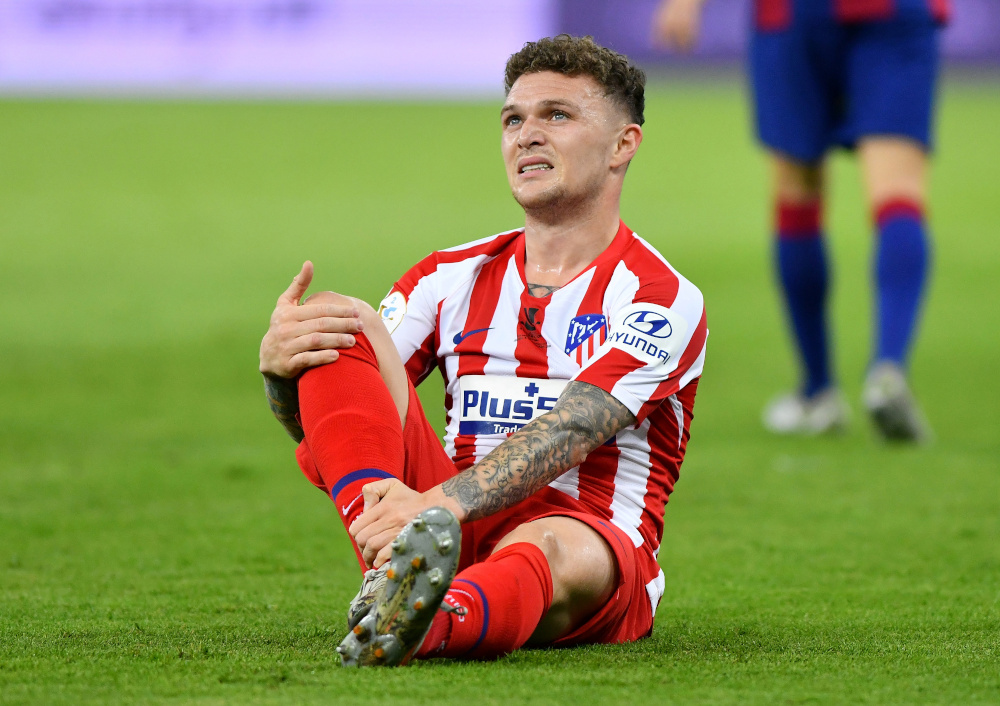Atletico Madridu00e2u20acu2122s Kieran Trippier reacts after sustaining an injury during the Spanish Super Cup semi final match against FC Barcelona at King Abdullah Sports City, Jeddah, Saudi Arabia January 9, 2020. u00e2u20acu201d Reuters pic 