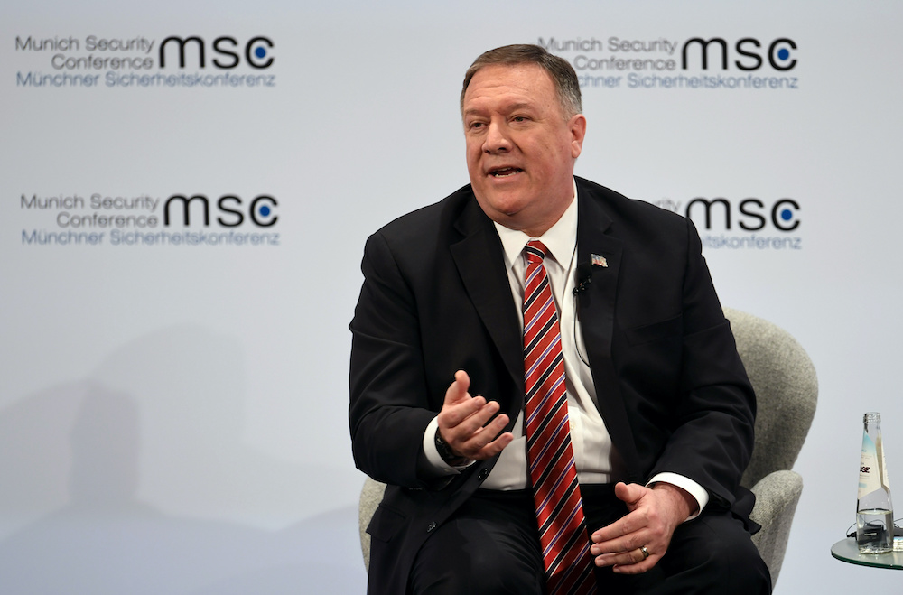 US Secretary of State Mike Pompeo speaks during a panel discussion at the annual Munich Security Conference in Germany February 15, 2020. u00e2u20acu201d Reuters picnnn