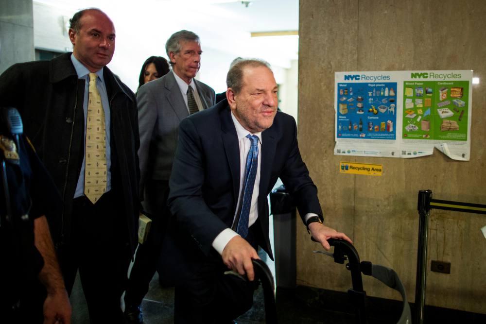 Film producer Harvey Weinstein arrives at New York Criminal Courtroom during his ongoing sexual assault trial in the Manhattan borough of New York City, New York February 24, 2020. u00e2u20acu2022 Reuters pic