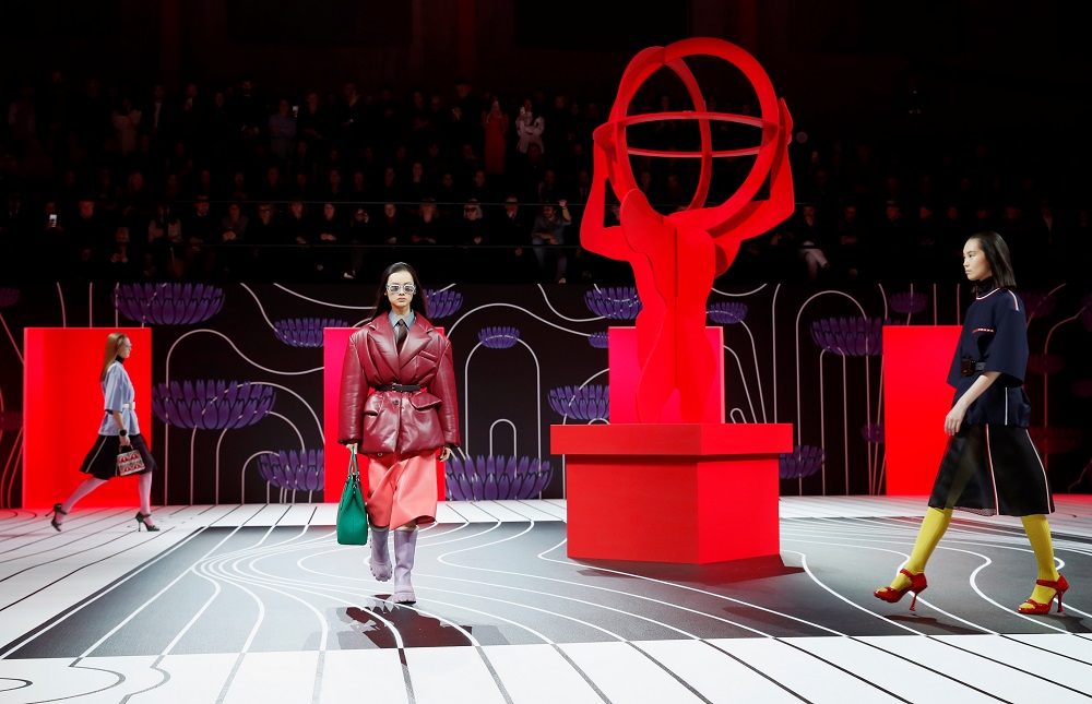 Models present creations from the Prada Autumn/Winter 2020 women collection during Milan Fashion Week in Milan, Italy February 20, 2020. — Reuters pic