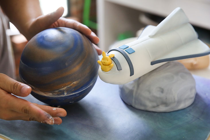 As the children are sentimental about destroying the space shuttle, they can whack the planet instead