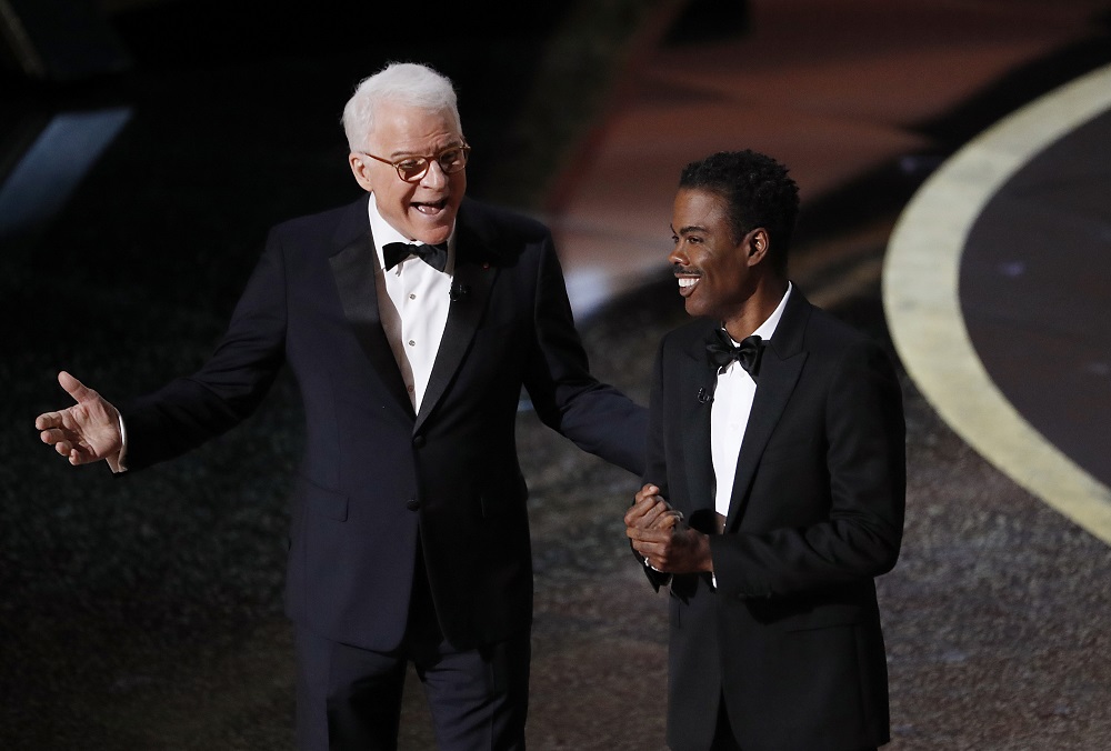 Steve Martin and Chris Rock appear on stage at the 92nd Academy Awards in Hollywood, Los Angeles, California February 9, 2020. — Reuters pic