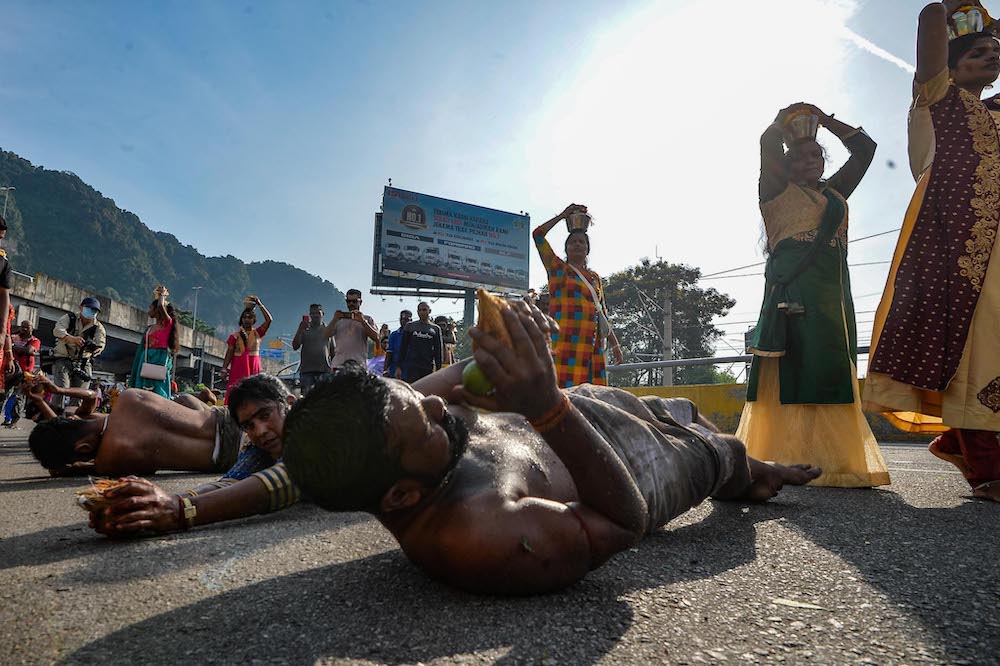 Hindu devotees perform their rituals during the Thaipusam on February 8, 2020. u00e2u20acu201d Picture by Hari Anggara 