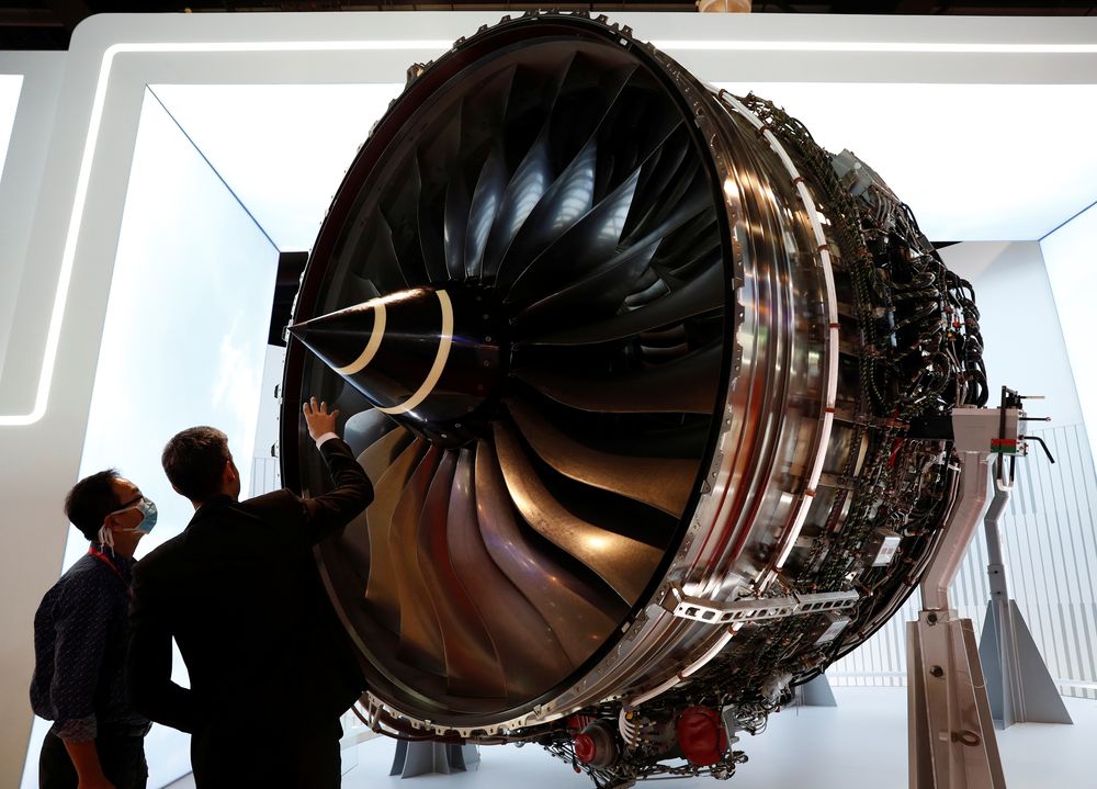 A man looks at Rolls Royceu00e2u20acu2122s Trent Engine displayed at the Singapore Airshow in Singapore February 11, 2020. u00e2u20acu201d Reuters pic