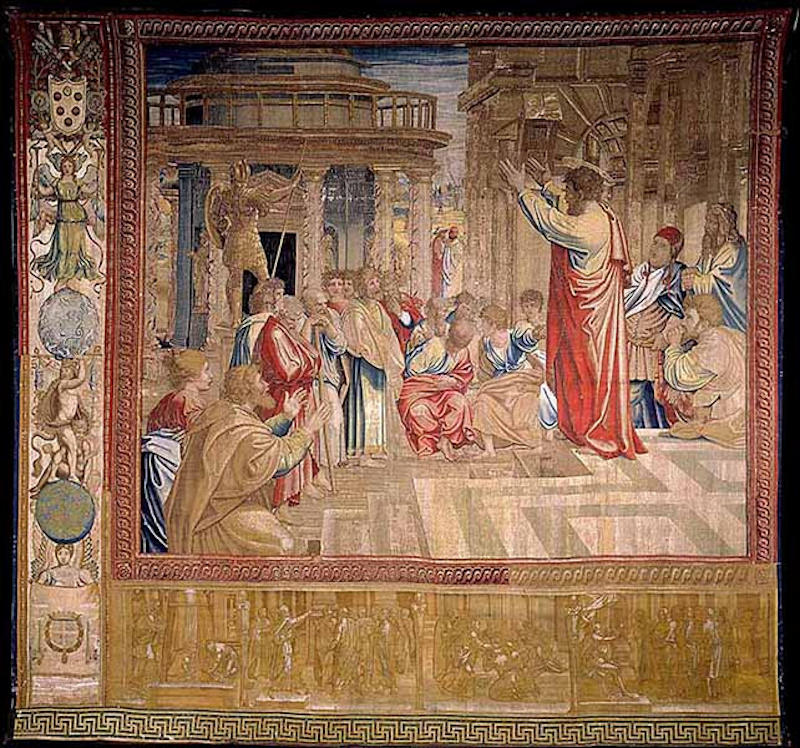 Tapestry ‘St Paul preaching at Athens’ designed by Renaissance artist Raphael. — Governatorato SCV © Direzione dei Musei handout pic via Reuters