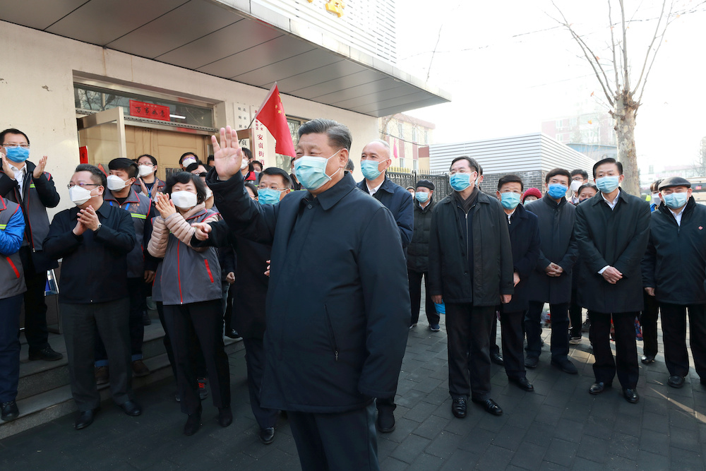 Chinese President Xi Jinping inspects the novel coronavirus prevention and control work at Anhuali Community in Beijing, China, February 10, 2020. u00e2u20acu201d Reuters picnnn