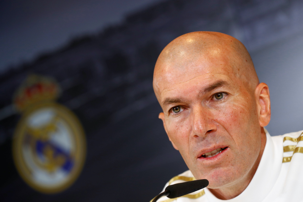 Real Madrid coach Zinedine Zidane during the press conference in Madrid, February 29, 2020. u00e2u20acu201d Reuters pic