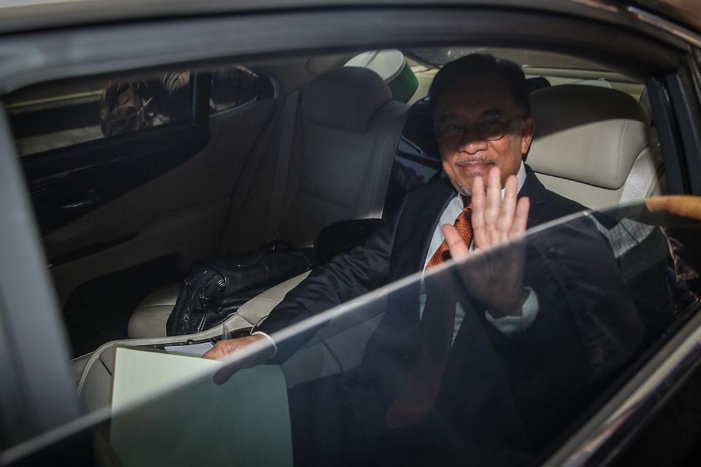 PKR president Datuk Seri Anwar Ibrahim leaves the Eastin Hotel in Petaling Jaya February 29, 2020. u00e2u20acu201d Picture by Yusof Mat Isa