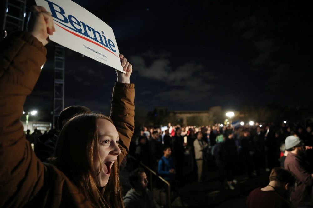 Supporters of Democratic presidential candidate Sen. Bernie Sanders (I-VT) gather at a campaign rally for Sanders on February 21, 2020 in Las Vegas, Nevada. u00e2u20acu201d AFP pic