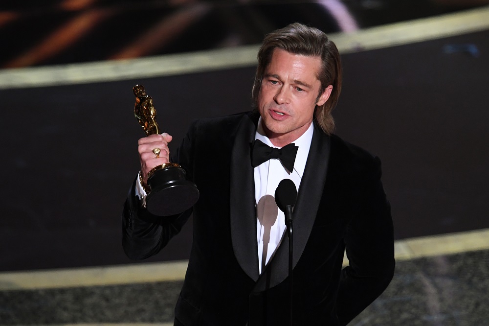 Brad Pitt accepts the Actor in a Supporting Role award for u00e2u20acu02dcOnce Upon a Time...in Hollywoodu00e2u20acu2122 during the 92nd Annual Academy Awards at Dolby Theatre in Hollywood, California February 9, 2020. u00e2u20acu201d AFP pic