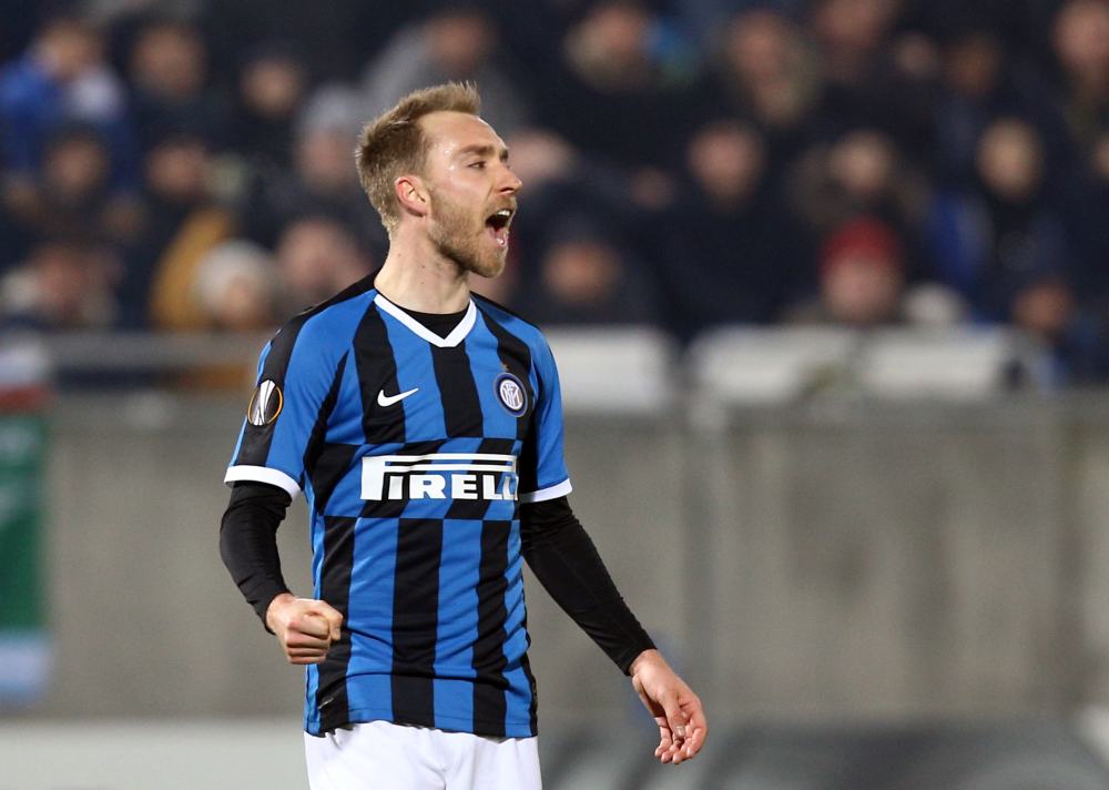 Inter Milan's Christian Eriksen celebrates after scoring the first goal against Ludogorets Razgrad February 21, 2020. u00e2u20acu2022 Reuters pic