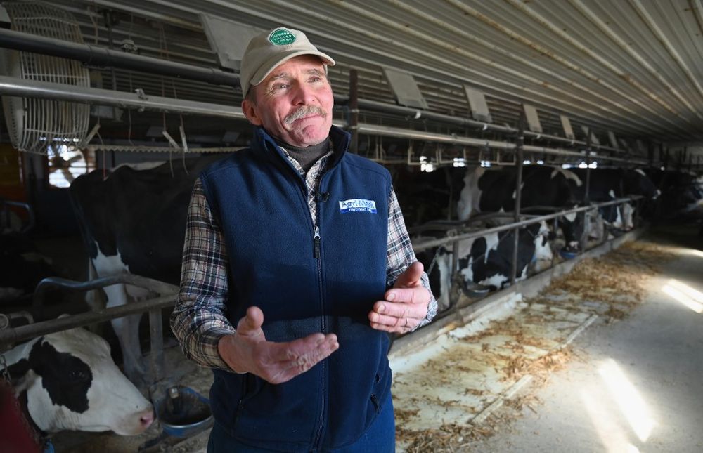 Jim Davenport, operator of the Tollgate farm is seen on the property on January 17, 2020 in Ancramdale, New York. — AFP pic