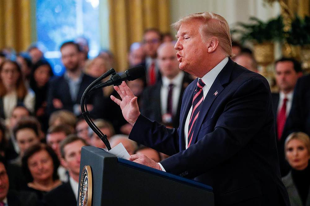 US President Donald Trump makes a statement about his acquittal in his US Senate impeachment trial in the East Room of the White House in Washington February 6, 2020. u00e2u20acu201d Reuters pic