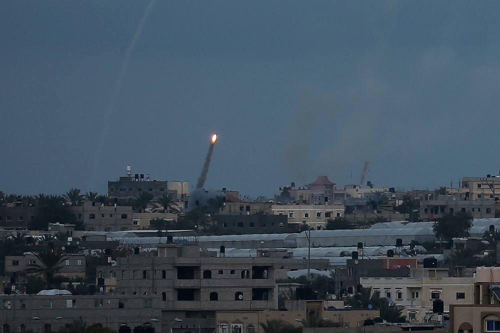 A rocket is fired towards Israel, in the southern Gaza Strip February 24, 2020.  u00e2u20acu201d Reuters pic