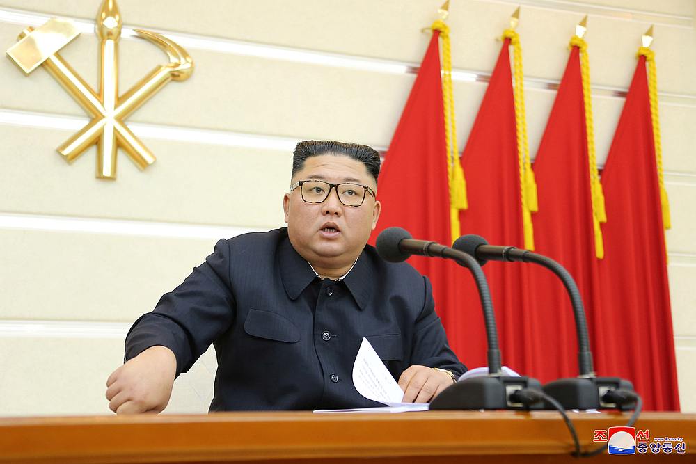 North Korean leader Kim Jong-un takes during a party meeting win Pyongyang, North Korea February 29, 2020. u00e2u20acu201d Korean Central News Agency (KCNA) image via Reuters