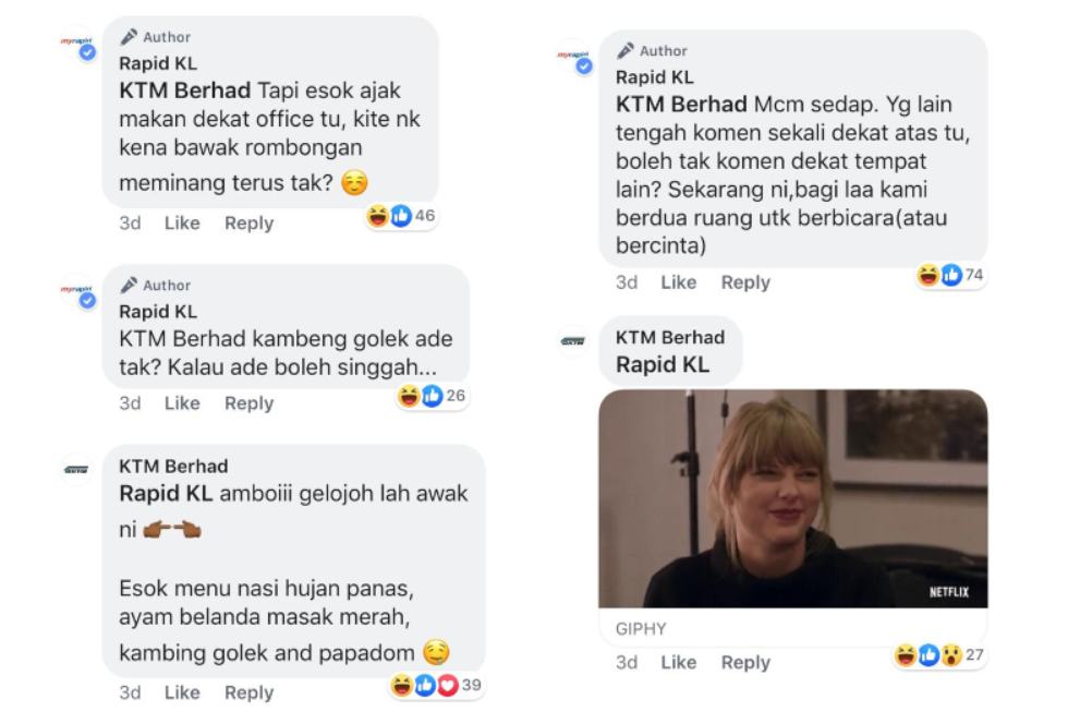 The flirting intensifies. — Screengrab via Facebook/Rapid KL