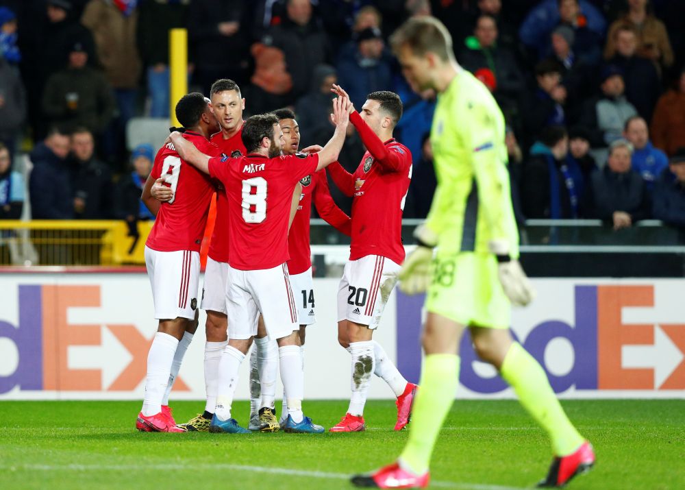 Manchester United's Anthony Martial celebrates scoring against Brugge February 20, 2020. u00e2u20acu2022 Reuters pic 