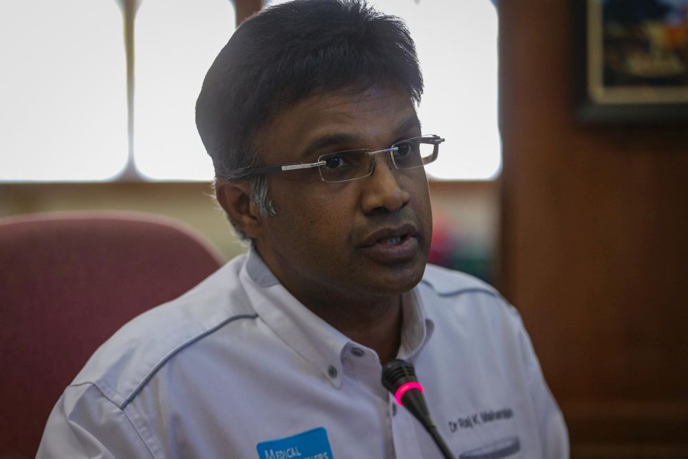 MPCAM president Dr Raj Kumar Maharajah speaks during a press conference in Kuala Lumpur February 21, 2020. — Picture by Hari Anggara