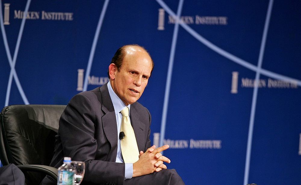 Michael Milken, chairman of the Milken Institute, moderates a panel discussion during the 10th Milken Institute Global Conference in Beverly Hills, California April 23, 2007. u00e2u20acu201d AFP pic