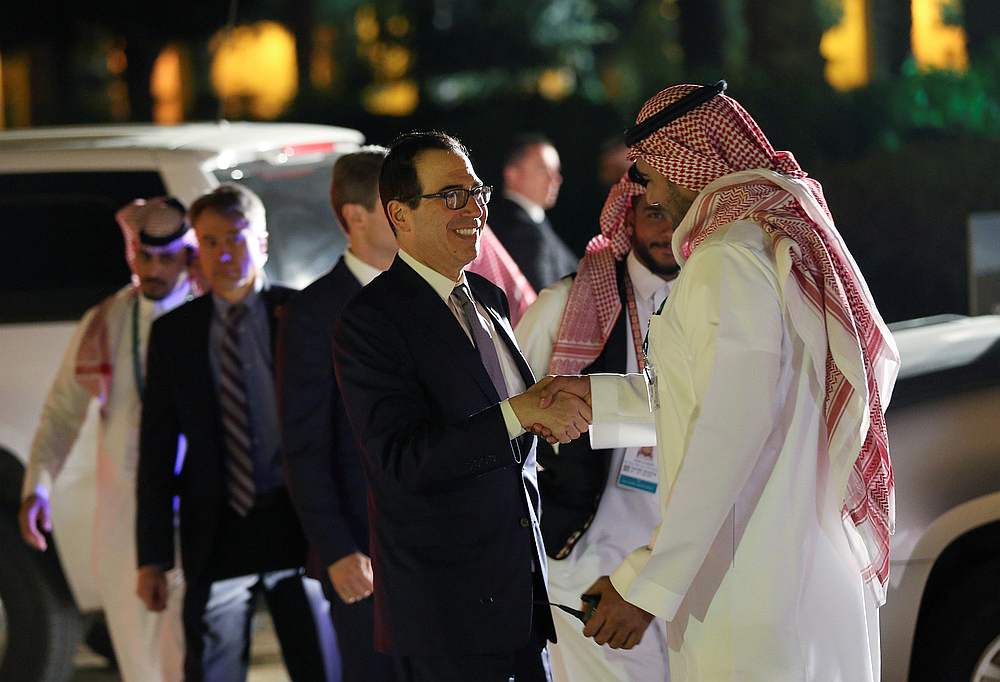 US Treasury Secretary Steven Mnuchin arrives for a welcome dinner at Saudi Arabia Murabba Palace in Riyadh February 22, 2020. u00e2u20acu201d Reuters pic 
