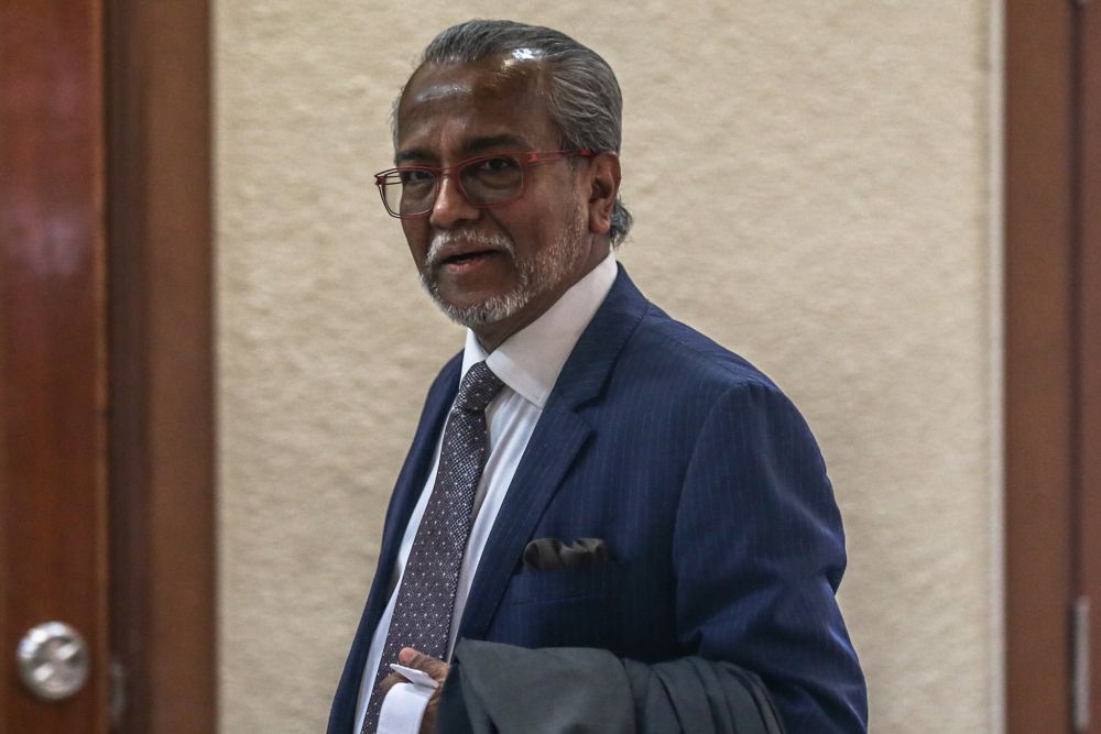 Lawyer Tan Sri Muhammad Shafee Abdullah is pictured at the Kuala Lumpur High Court February 26, 2020. u00e2u20acu201d Picture by Firdaus Latif