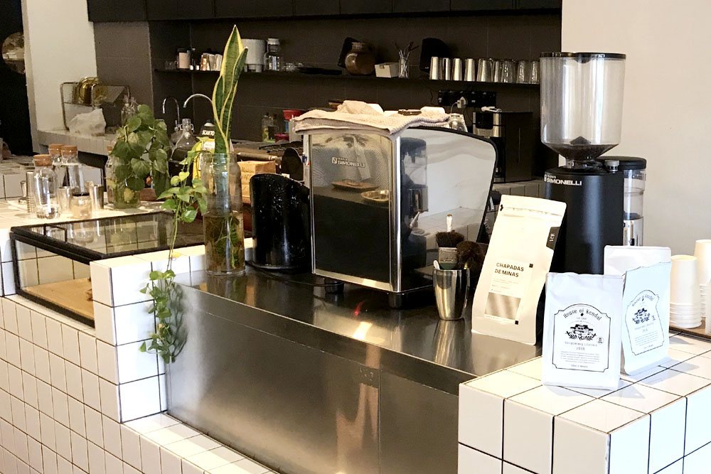 The clean lines of the Patina by Three coffee bar.