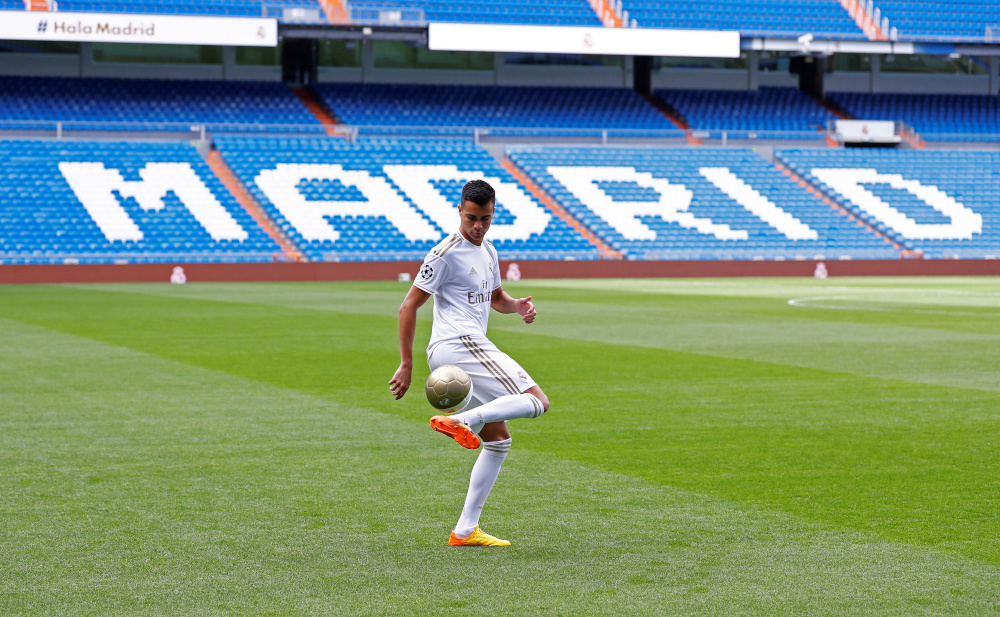 Real Madridu00e2u20acu2122s Reinier on the pitch during the unveiling at Santiago Bernabeu, Madrid, Spain, February 18, 2020 u00e2u20acu201d Reuters pic 