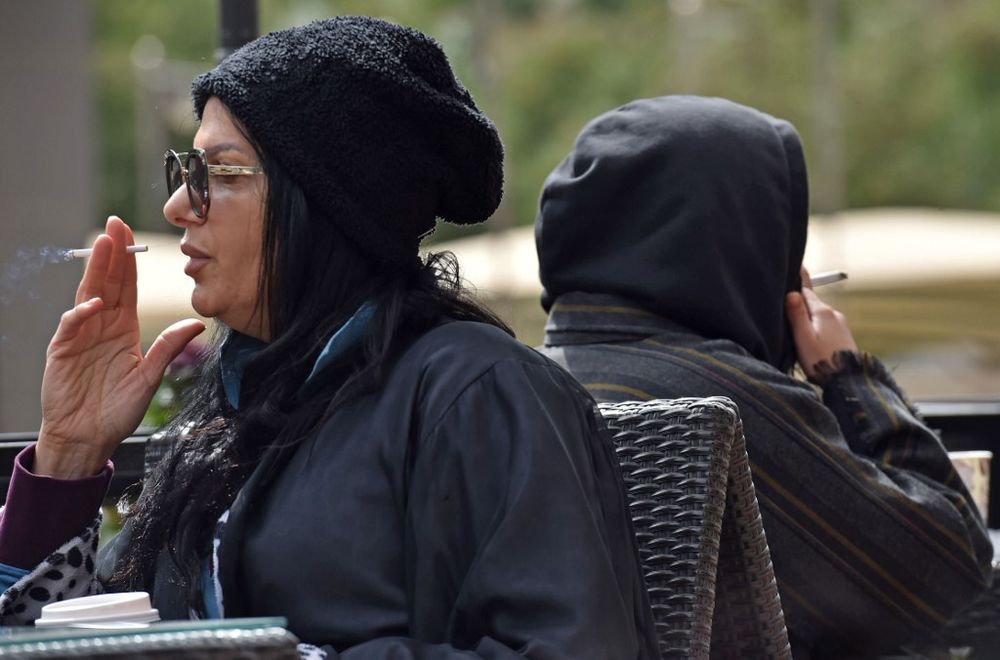 Women smoke publicly at a coffee shop in north Riyadh on January 25, 2020. u00e2u20acu201d AFP pic