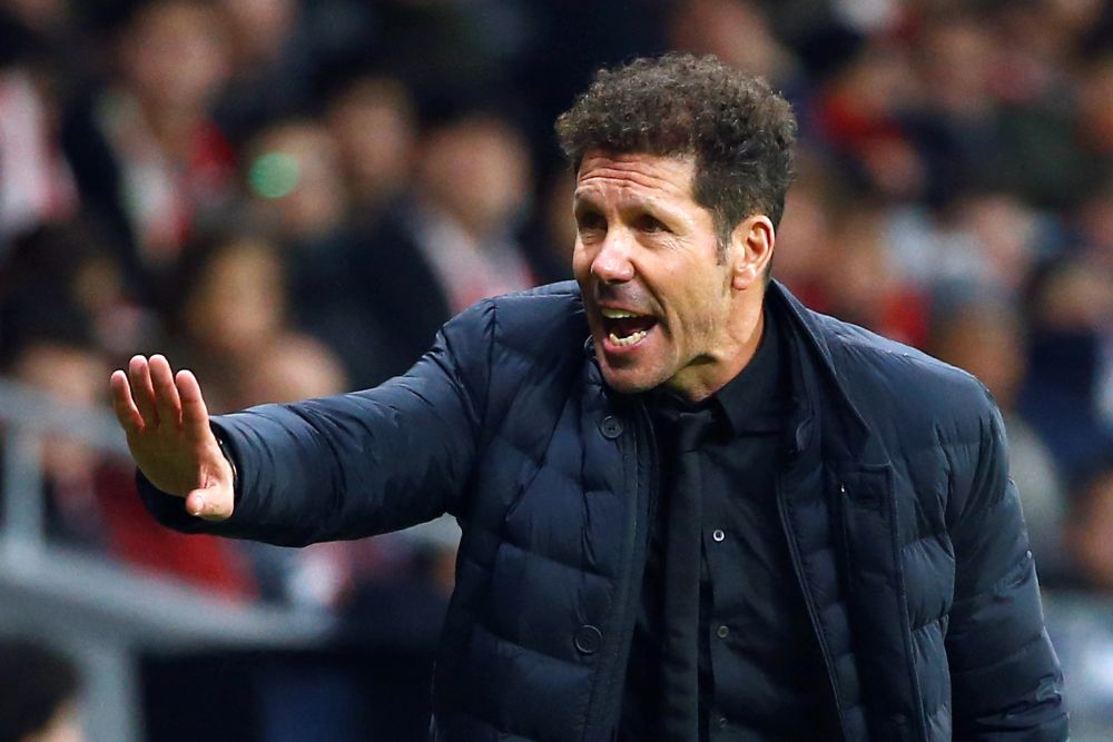 Atletico Madrid coach Diego Simeone reacts during the match against Granada at the Wanda Metropolitano, Madrid February 8, 2020. u00e2u20acu201d Reuters pic