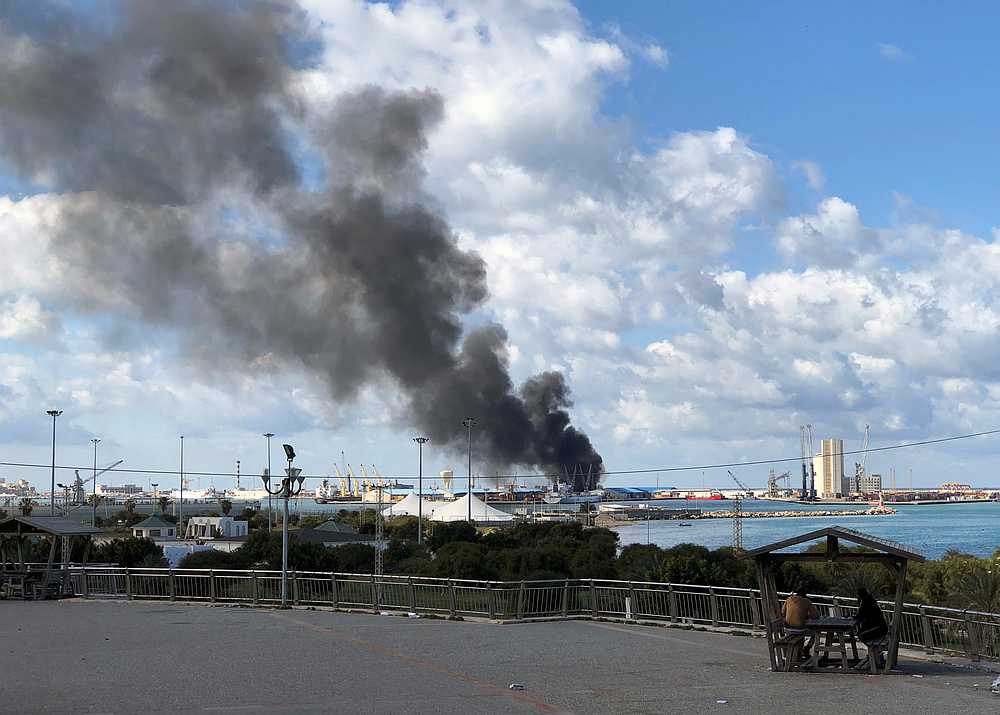 Smoke rises from a port of Tripoli, Libya after being attacked February 18, 2020. u00e2u20acu201d Reuters pic